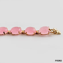 Load image into Gallery viewer, Tibetan Pink Jade Bracelet (with 14K Gold)