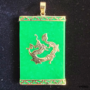 Tai Locket Jade Dragon Pendant (with 14K Gold)